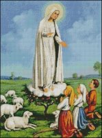 (image for) Our Lady of Fatima and Shepherd Children - Medium Large