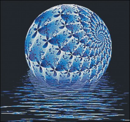 (image for) Fractal Moon over Water - Medium Large